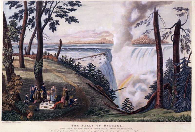 The Falls of Niagara. This View of the Horse Shoe Falls, from Goat Island, is by special permission…