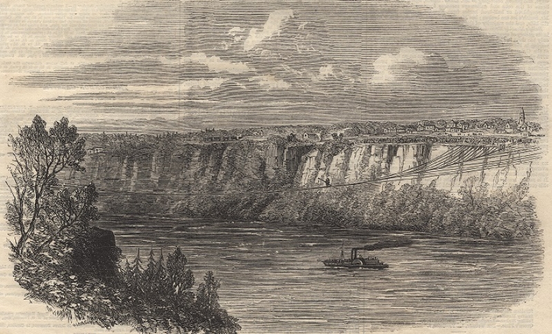 Farina, With a Man on His Back, Crossing the Niagara on a Tightrope.