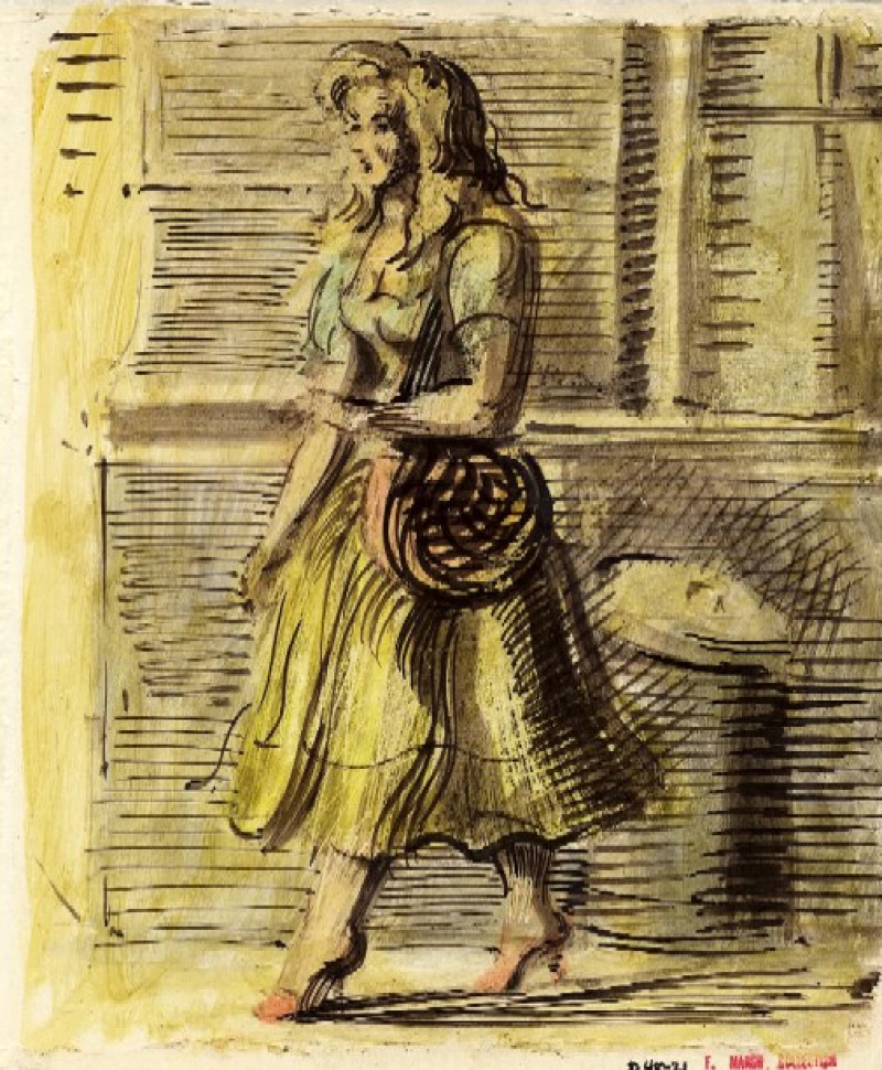 Woman with a Purse, Walking