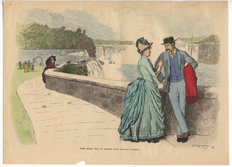 Their Bridal Tour - At Niagara Falls. - Drawn by C.S. Reinhart