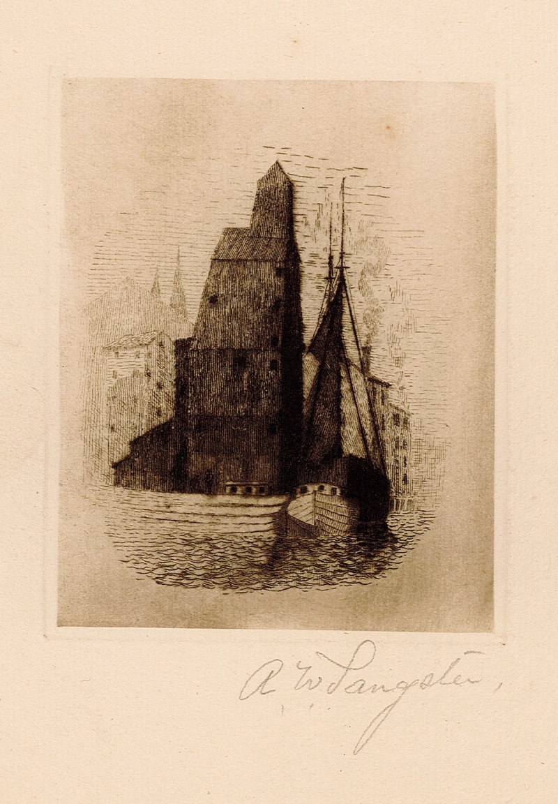 Untitled [Grain Elevator and Boats]