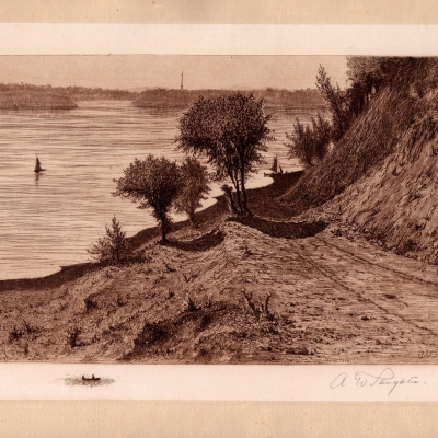 Brock's Monument from River Road near Niagara, 1888