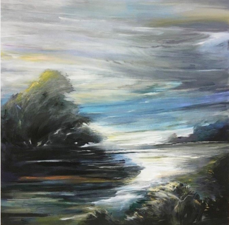 Before the Falls, 2016 Susan Copley — American 1939 2016:006 acrylic on canvas 48 x 48 in. Collection of the Castellani Art Museum of Niagara University, Gift of the Artist, 2016