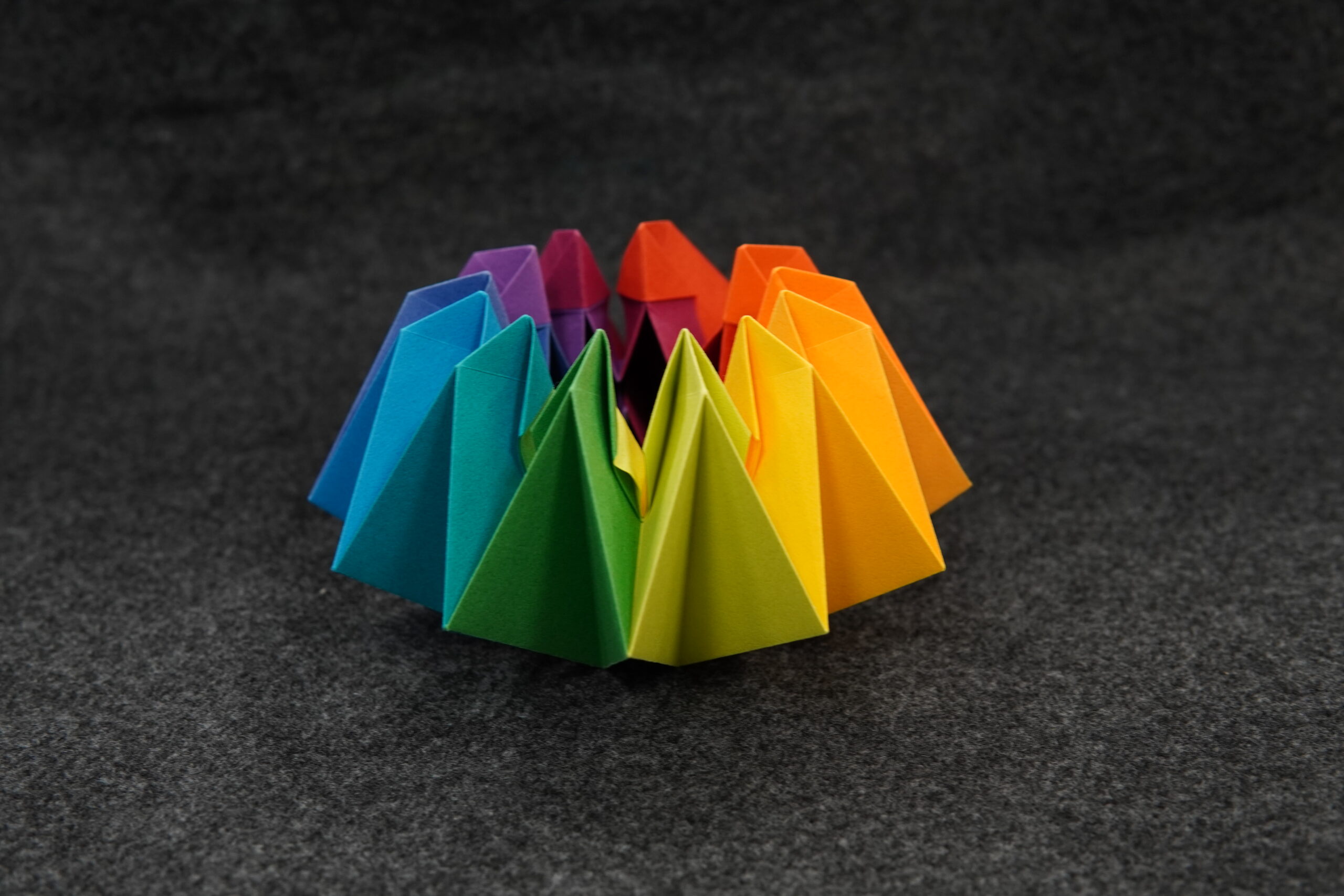 Colorful folded paper