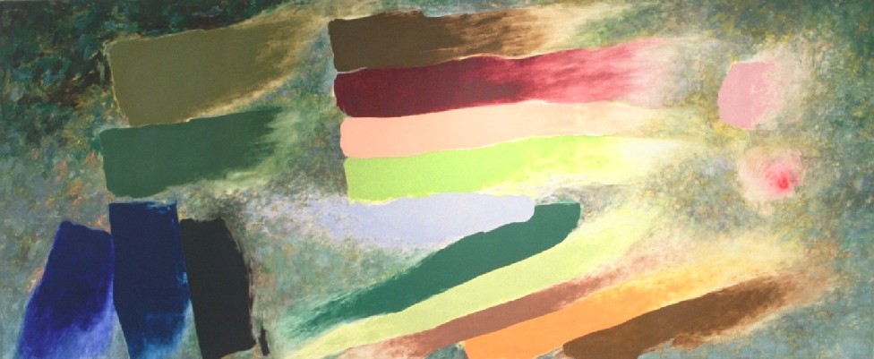 Friedel Dzubas (American, B. Germany, 1915-1994), Grand Mesa, 1977, acrylic on canvas, 116-1/2 x 277-1/4 inches. Castellani Art Museum of Niagara University Collection, Gift of Dr. and Mrs. Armand J. Castellani, 1989.
