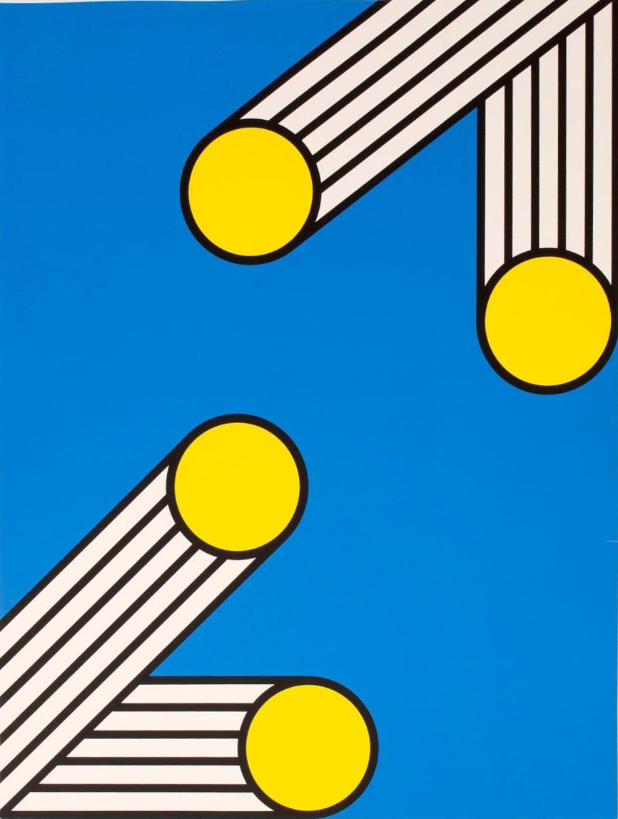 Nicholas Krushenick, Untitled from the Iron Butterfly portfolio, 1968, color screen print on rag content board stock, Collection of the Castellani Art Museum of Niagara University, Gift of the Castellani Family, 2019