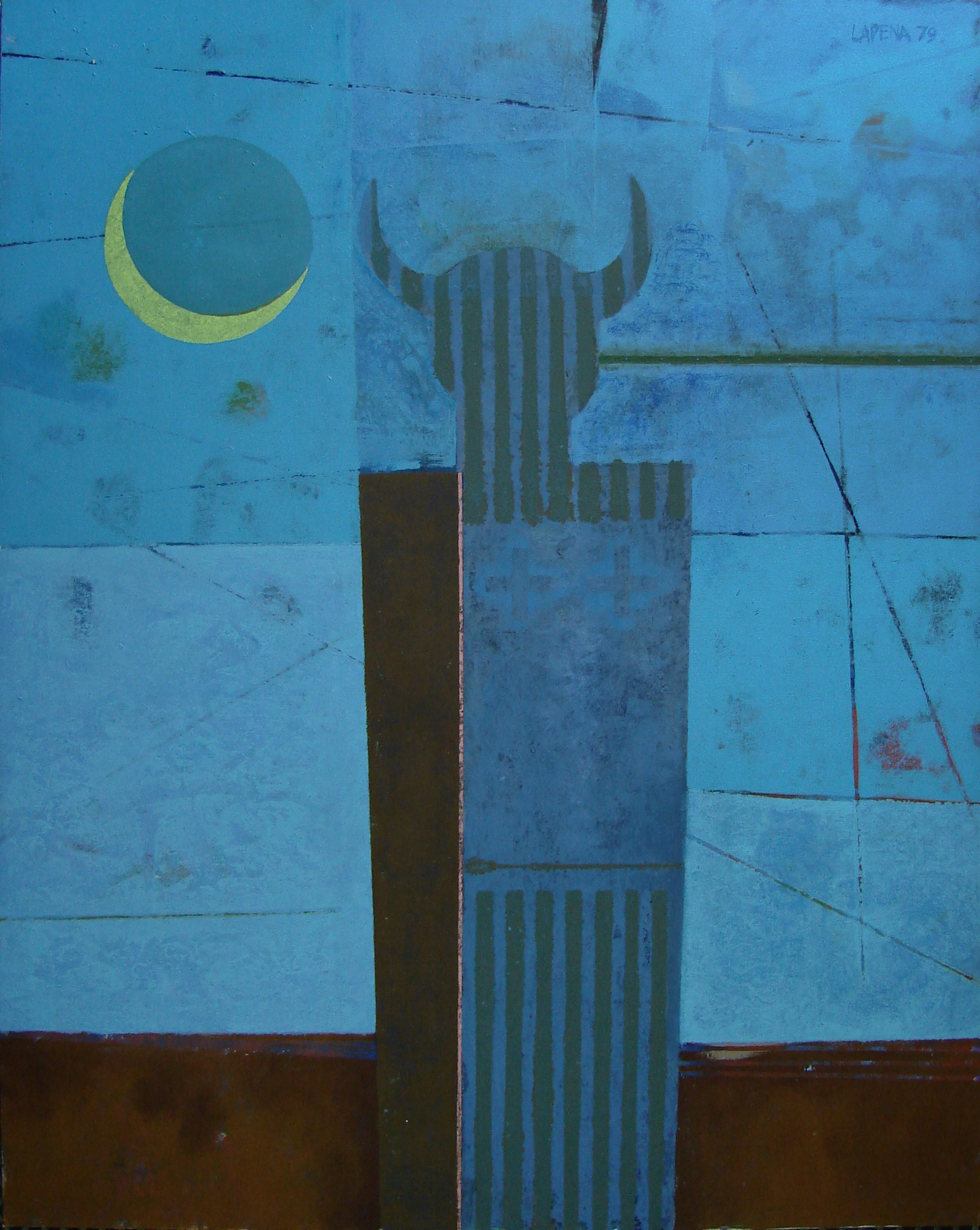 Horned Spirit, 1979, Frank LaPena, acrylic on canvas, Gift of Marie and Thomas O'Donnell, 2012