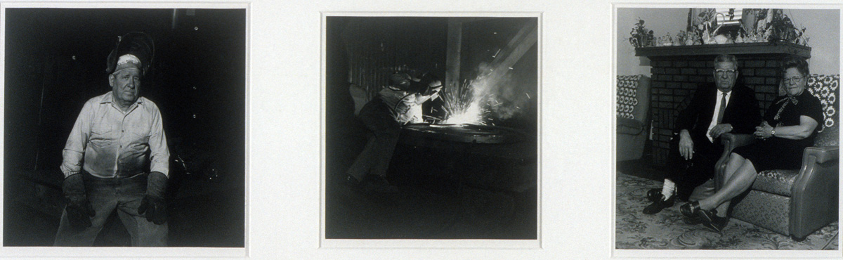 Milton Rogovin (American, 1909-2011), Atlas Steelworker from Working People series, 1976, gelatin silver print, triptych, Promised Gift of Gerald C. Mead, Jr. in memory of Nina Freudenheim