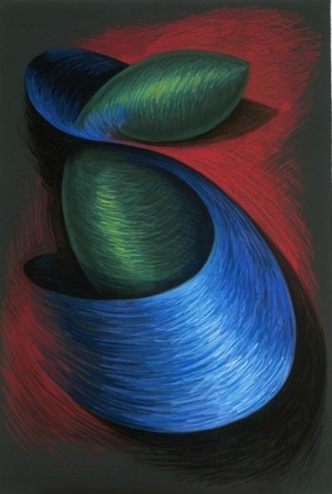 James Santlofer, Romantic Criminal, pastel on paper, 1984.