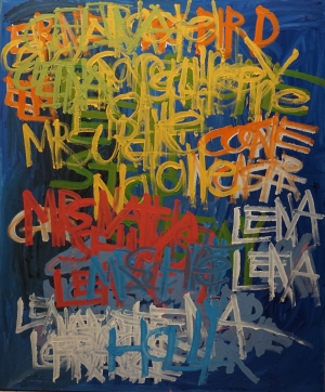 Langston Gardner, Muppets and Ladies, 2018, acrylic on canvas, 72x60 in.