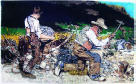 Broken, 2007, acrylic and wool yarn rug, 63 x 105 inches