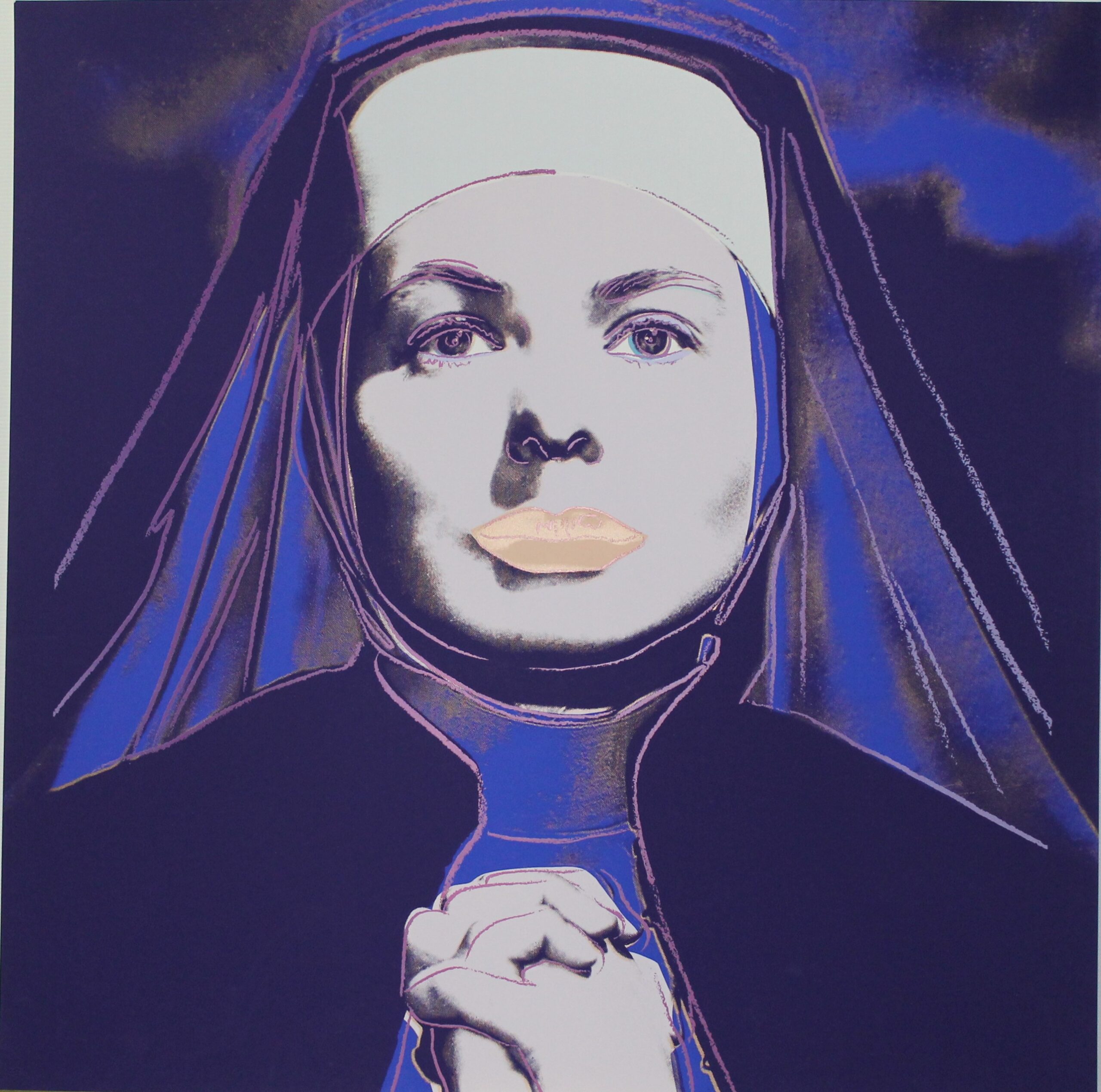 Andy Warhol, Ingrid Bergman (The Nun), 1983, screenprint on Lenox Museum Board, 38 x 38 in., Collection of the Castellani Art Museum of Niagara University, Gift of the Andy Warhol Foundation.