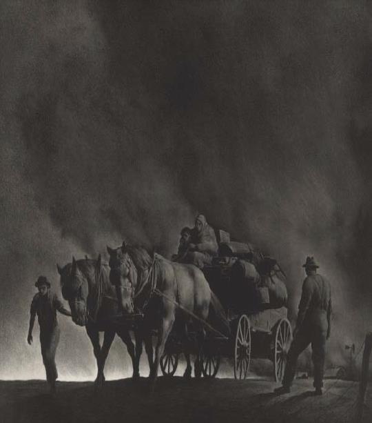 Robert Riggs American, 1896-1970 Dust Storm, ca. 1941 Lithograph
