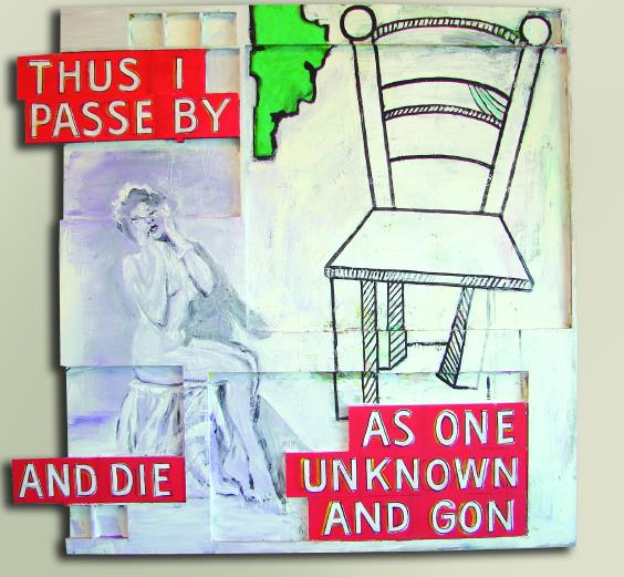 Thus I Passe By And Die, 2004, acrylic on shaped wood, 481⁄4 x 50 in.